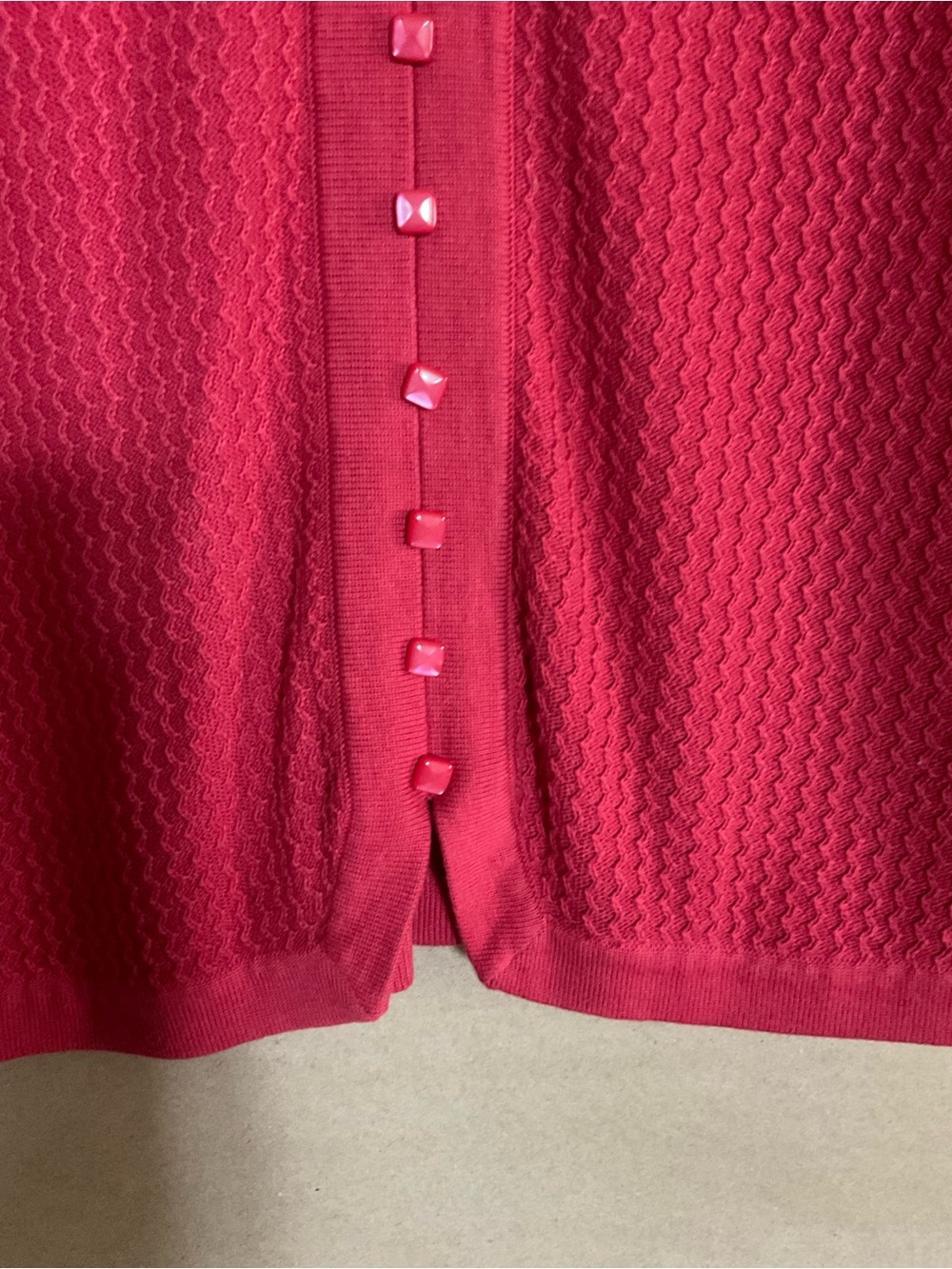 Christopher & Banks red Short-Sleeve Button Cardigan. Size L. - Picture 2 of 9